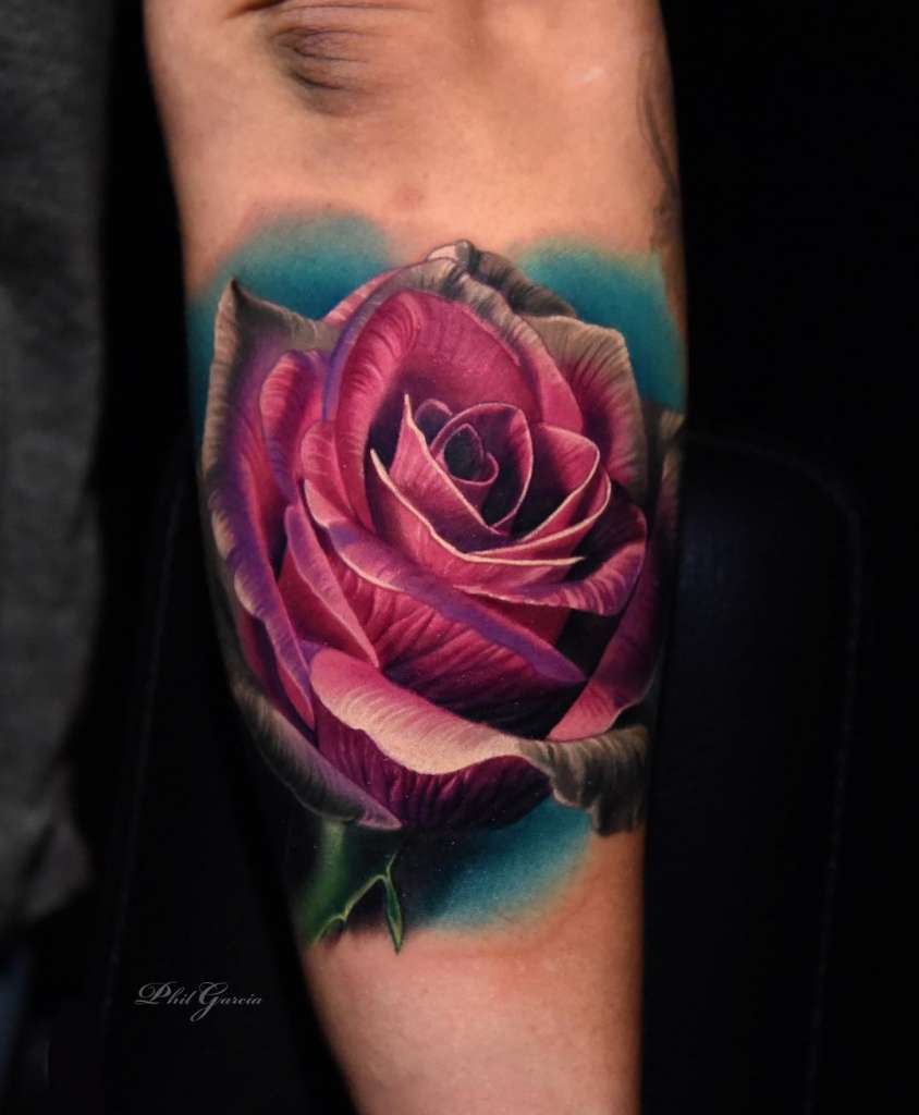 Color Rose Tattoos by Phil Garcia