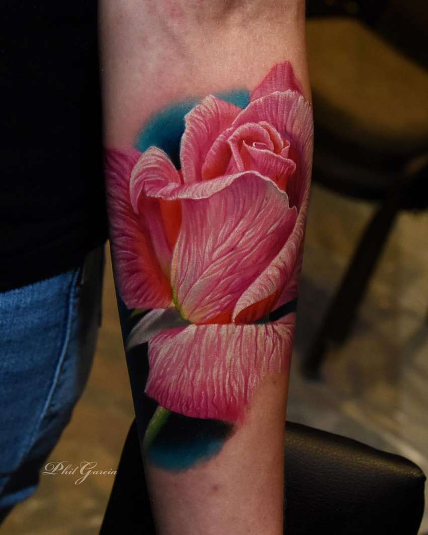 Color Rose Tattoos by Phil Garcia