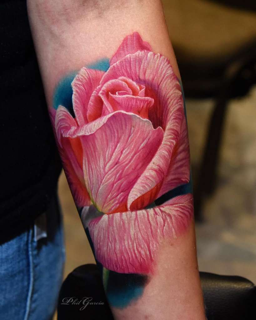 Color Rose Tattoos by Phil Garcia